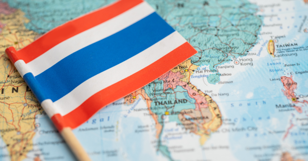タイの国旗と地図