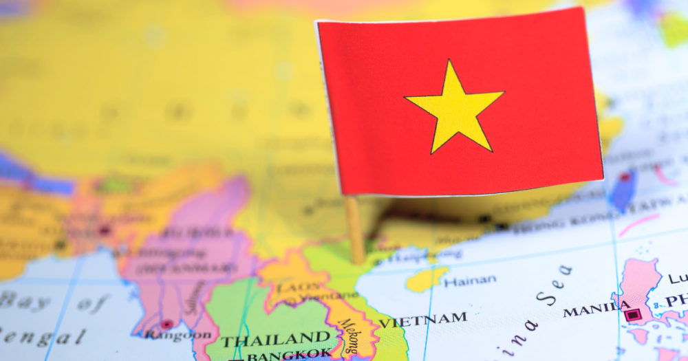 ベトナム国旗と地図
